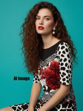 Picadilly Floral Animal Print Stretchy Sheath Dress Size S